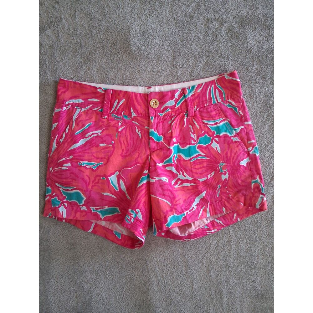 Lilly Pulitzer Sz 0 Callahan Shorts Flirty Sea Pink 30x5 Resort Cruise Wear